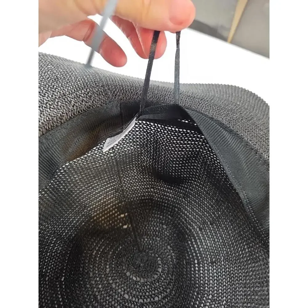 Women's Wide Brim Hat‎ BoHo Festival Brown Faux Leather Band Adjustable EUC